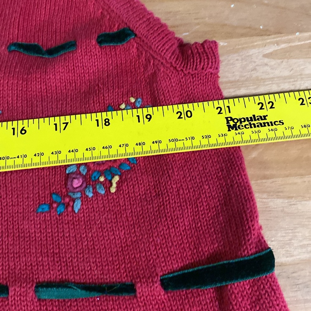 Alfred Dunner Large Christmas  Grannycore Teacher Vest Open knit Vintage Large - Picture 7 of 8